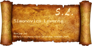 Simonovics Levente névjegykártya